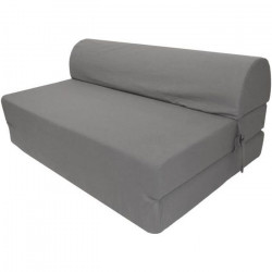 JUNE Chauffeuse 2 places - Tissu gris - Style contemporain - L 115 x P 75 cm