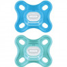 MAM Comfort Sucette Physiologique +0m Bleu Lot de 2 + Boîte de Conservation