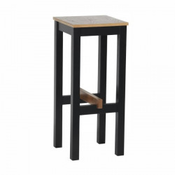 KALI Tabouret de bar placage chene avec piétement en acacia massif - L 32 x P 32 x H 75 cm