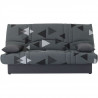 Banquette clic clac 3 places - tissu Bikini gris - Style contemporain -  L 190 x P 92 cm - DREAM