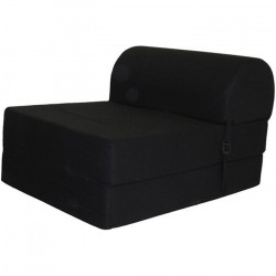 JUNE Chauffeuse 1 place - Tissu noir - Style contemporain - L 58 x P 75 cm