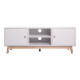 DENVER Meuble TV 2 portes - Blanc - L 116 x P 40 x H 42 cm