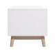 DENVER Meuble TV 2 portes - Blanc - L 116 x P 40 x H 42 cm