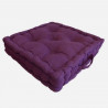 Coussin de sol 100% coton 40x40x9 cm AUBERGINE