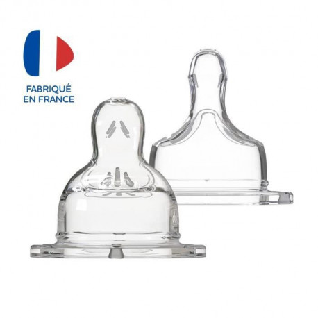 Dodie Biberon Sensation+ Anti-Coliques Tétine Plate Col Large Débit 1 +0m 2 tétines
