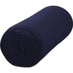 TODAY Drap Housse 160X200 2 personnes Jersey uni bleu JERSEY TODAY