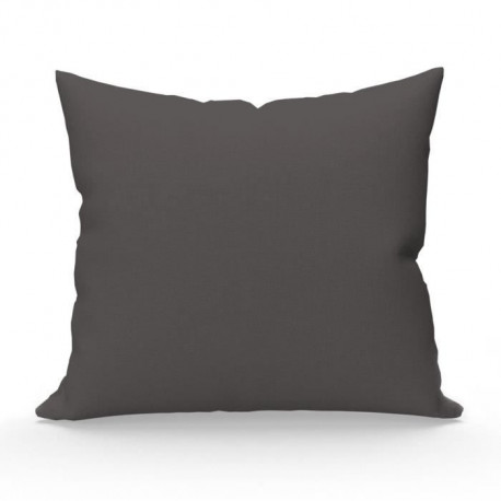 SOLEIL D'OCRE Lot de 2 Taies d'oreiller 65x65 cm en coton uni 57 Fils - Anthracite