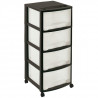 MHOME Tour de rangement 4 grands tiroirs - Anthracite - L 39 x P 37 x H 82 cm