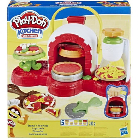 PLAY-DOH - Kitchen - La Pizzeria avec 5 Pots de Pâte a modeler