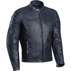 IXON Blouson moto cuir Spark - Homme - Bleu marine