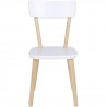 HENRY Lot de 2 Chaise de séjour laqué et hévéa massif - Blanc - L 43 x P 47 x H 85 cm