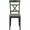 NETTA Lot de 2 chaises de séjour en chene et acacia massif - L 44 x P 51 x H 90 cm
