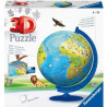Puzzle 3D Globe terrestre 180 pieces - Ravensburger - Puzzle enfant 3D éducatif - sans colle - Des 7 ans