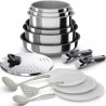 BACKEN 399915 - Batterie de  cuisine 15 pieces  inox - Tous feux dont induction