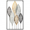 Déco murale en métal feuilles - 37 x 65 cm - Multicouleur