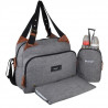 Baby on board- sac a langer - sac titou Gris chiné  - 2 compattiments 8 poches - sac repas - tapis a langer sac linge sale at…
