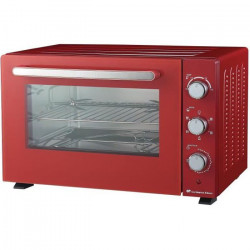 Minifour électrique CONTINENTAL EDISON CEMF46R2  rouge L58,8 x H37,5 x P43,5 cm 46L Rotissoire Convection naturelle