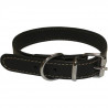 YAGO Collier en cuir Souple et Réglable pour grand chien, taille L 43-54 cm, Coloris Noir