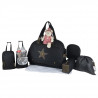 Baby on board -sac a langer - week end team éclipse - sac de voyage bébé  - noir détails cuir kaki sac grand format adapte au…