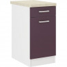 ULTRA Meuble bas de cuisine L 40 cm avec plan de travail inclus - Aubergine mat