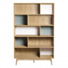 Bibliotheque Décor Chene et vert - L 120 x P 35 x H 187 cm - GARDENIA
