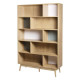 Bibliotheque Décor Chene et vert - L 120 x P 35 x H 187 cm - GARDENIA