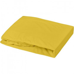 Domiva Drap housse + Alese - 60 x 120 cm - 100% coton - Blanc/Curry