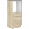 Meuble demi-colonne four 1 porte battante - Décor chene sonoma - L 60 x P 51,6 x H 145cm