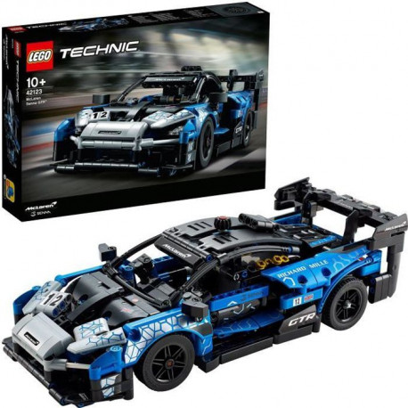 LEGO Technic 42123 McLaren Senna GTR Modele de collection de voiture de sport de course, jeu de construction de véhicule