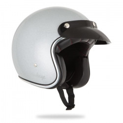 AMX Casque Jet Vintage Gris Pailleté