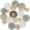 Décoration murale en métal Leana - 80 x 80 cm - Gris, blanc et beige