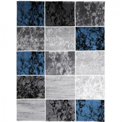 SUBWAY CUBE Tapis de salon en polypropylene - 120 x 170 cm -  Bleu