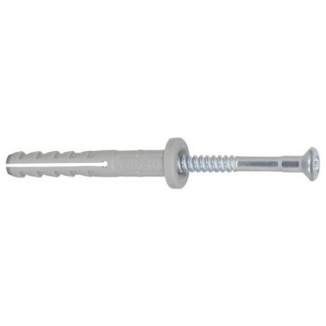 FISCHER - Cheville clou NF 8x80/40 avec collerette épaisse et clou tete fraisée - Boîte de 100