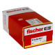 FISCHER - Cheville clou NF 8x80/40 avec collerette épaisse et clou tete fraisée - Boîte de 100