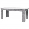 Table a manger 8 personnes - Rectangulaire - Panneaux de particules - Pilvi - Blanc et béton gris clair - L 180 x I90 x H 75 cm