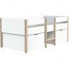 Lit mi-hauteur 90x200cm + 2 maxi tiroirs + sommier - Blanc - Zephir