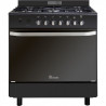 TRIOMPH TF8GPN - Cuisiniere 80cm - 5 foyers gaz dont un triple couronne - Four 97L Catalyse - Porte plein verre - Noir