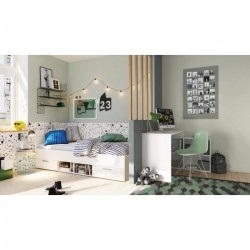 DEMEYERE Chambre complete enfant - Lit + bureau - Blanc - LILA