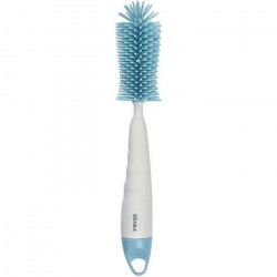 BEABA, Goupillon/Brosse Biberons & Tétines en Silicone ultra souple, Embout souple et texturé, Bleu