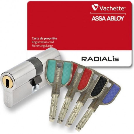 Vachette RADIALis Cylindre de Serrure 42,5x42,5 mm pour Porte Entrée, Tres Haute Sécurité, 4 Clés Incopiables