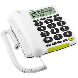 Téléphone fixe avec fil Doro PhoneEasy 312cs Blanc