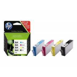 Pack Cartouche d'encre HP 364 Noir + Cartouche d'encre HP 364 Cyan, Magenta, Jaune