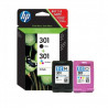 Cartouche d'encre HP pack 301 Noir + 3 couleurs
