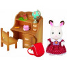 Figurine Fillette Lapin Chocolat Sylvanian Families 7 cm + Bureau et Accessoires