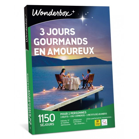 Coffret cadeau Wonderbox 3 jours gourmands en amoureux