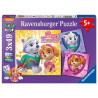 Puzzles 3 x 49 pièces Ravensburger Charmantes chiennes Pat Patrouille