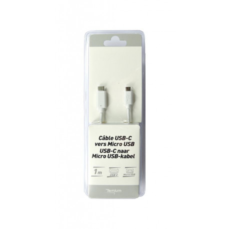 Câble Temium USB-C vers Micro USB 2.0 1 m
