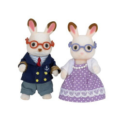 Figurines Epoch D'enfance Grands parents Lapin chocolat Sylvanian Modèle aléatoire