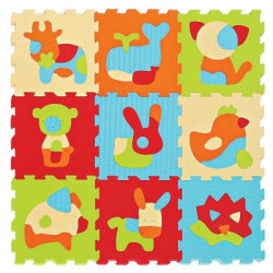 Tapis à dalles sensorielles en mousse Ludi Animaux