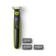 Tondeuse homme Philips QP2520/30 OneBlade avec lame de rechange et 3 sabots barbe Vert et Gris